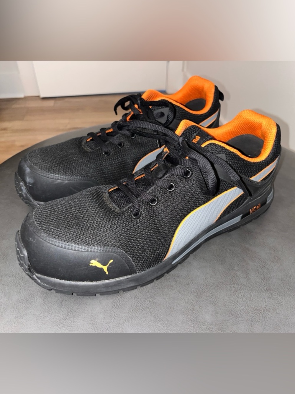 Puma Safety Work Shoes Men Size 10 Black Orange Steel Toe IdCell Industrial $$$